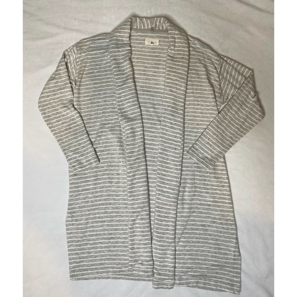 Lou & Grey Striped Open Front Shawl Collar Cardigan Size Small - Picture 1 of 6